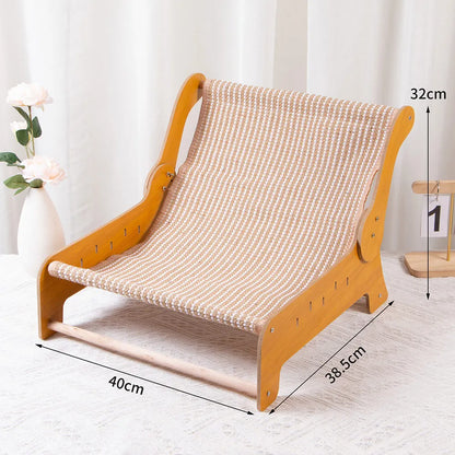 Cat Scratcher Bed, 2-in-1 Elevated Pet Sofa with Sisal Scratching Surface and Breathable Hammock - Bond Well Supplies