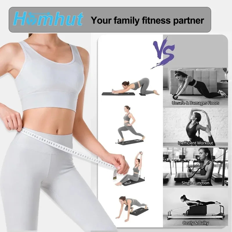 Multifunctional Pilates Exercise Board, Foldable Core & Full-Body Workout Trainer for Home Fitness