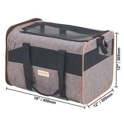 Airline-Approved Rolling Cat Carrier with Wheels, Telescopic Handle and Shoulder Strap