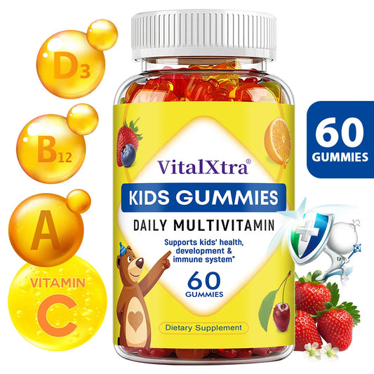 Children's Daily Multivitamin Gummies with Vitamin A, C, D3 & Zinc, Immune & Brain Wellness Support - Bond Well Supplies