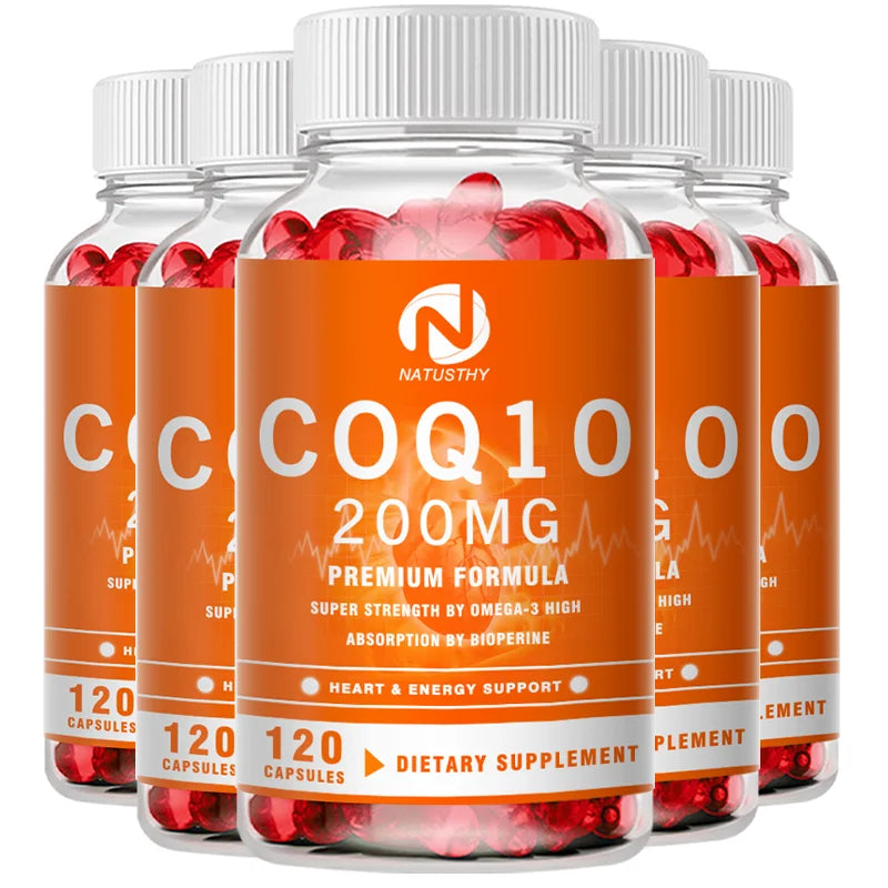 High Potency COQ10 200mg Supplement for Energy Production and Antioxidant Protection