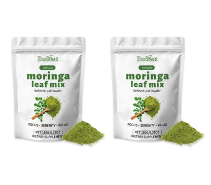 Organic Moringa Oleifera Leaf Powder 180g, Green Superfood with Vitamins A & C, Calcium & Iron - Bond Well Supplies