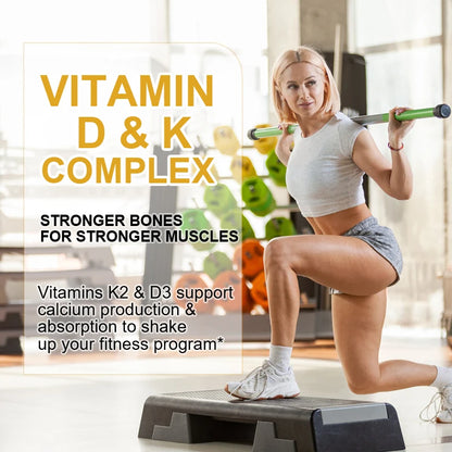 Vitamin D3 & K2 Supplement, Calcium Absorption and Bone Support Formula