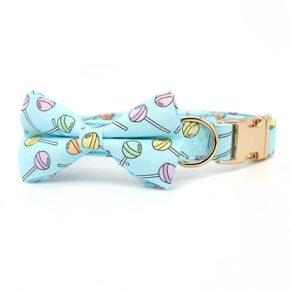 Personalized Dog Bowtie Collar, Lollipop-Inspired Design for Holiday Parties, Birthdays & Pet Gifts - Bond Well Supplies