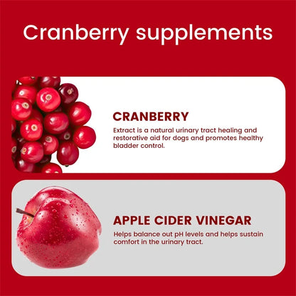 Cranberry Chews for Dogs, Urinary Tract & Bladder Wellness Support - Bond Well Supplies