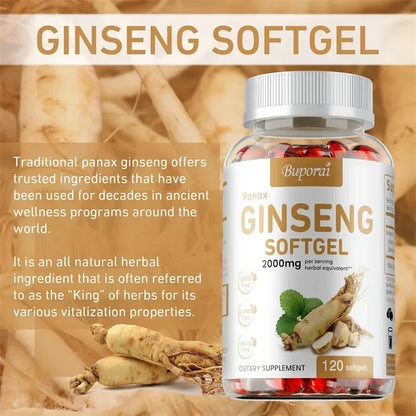Extra Strength Red Ginseng Supplement for Men, Focus, Productivity and Stamina Support
