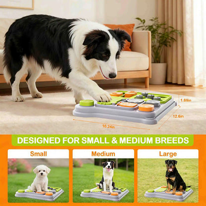 Interactive Dog Puzzle Feeder, Treat Dispensing Toy for Enrichment and Play