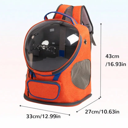 Portable Cat & Dog Backpack Carrier, Foldable Transparent Design with Zipper Closure