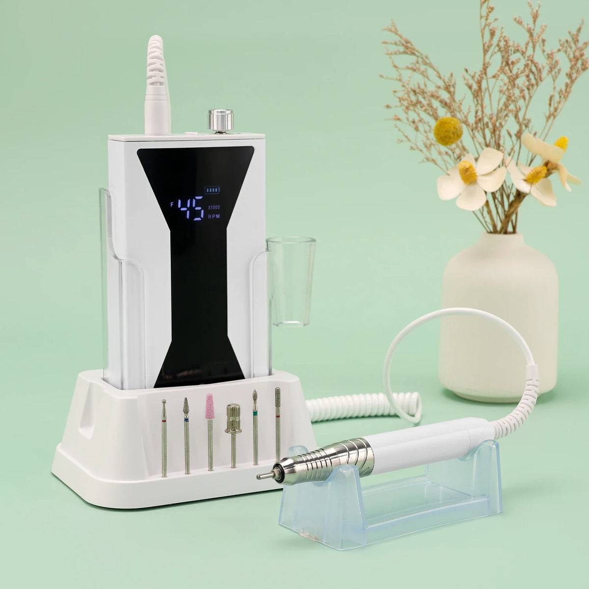 Professional 45000RPM Brushless Nail Drill Machine, Cordless 85W Portable Desktop Electric Manicure Polisher - Bond Well Supplies