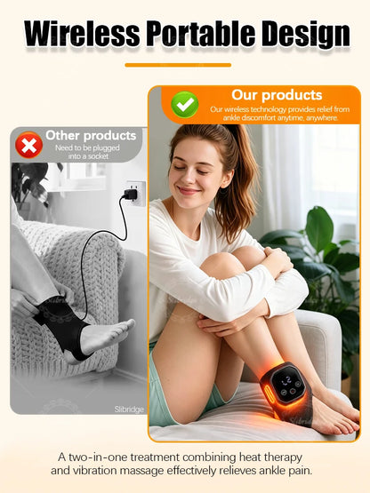 Electric Heated Foot Massager, Ankle Wrap with Multiple Vibration Modes for Home Use