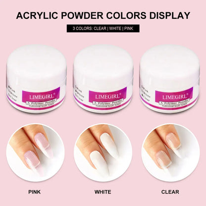 Professional Acrylic Nail Extension Kit, Powder & Liquid Monomer with Crystal Glitter, 3D Nail Tips & Art Tools - Bond Well Supplies