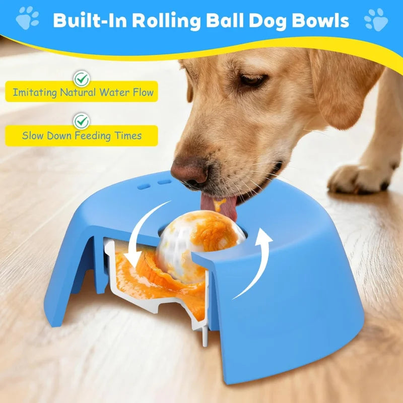 Dog Slow Feeder Lick Bowl, 3/4 Cup Non-Slip Treat Dish for Ice Cream, Yogurt & Liquid Snacks - Bond Well Supplies