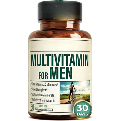 Multivitamin for Men with Methylated Vitamins & Chelated Minerals, Daily Energy & Immune Support - Bond Well Supplies