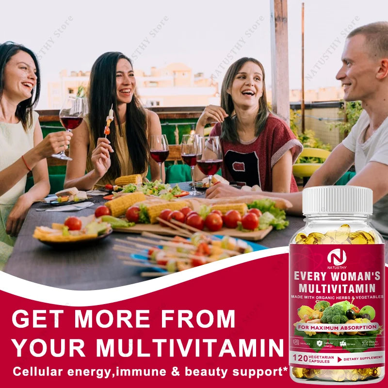 Multivitamin for Women Capsules for Hormone Balance, Skin, Heart, Brain, Bone and Immune Support