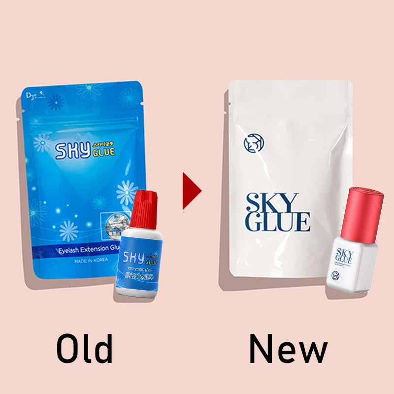 SKY Eyelash Extension Adhesive, 10 Bottles x 5ml, Black Lash Glue for Professional Makeup - Bond Well Supplies