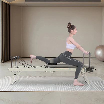 Multifunctional Foldable Pilates Reformer Machine, 120 kg Capacity, Home Yoga & Fitness Exercise Equipment