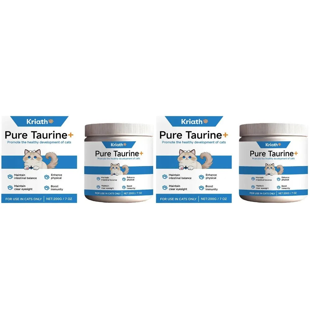 Cat Wellness Powder Supplement, 200g 99.9% Pure Taurine with Vitamin E & Zinc for Sensitive Pets SEO-Optim - Bond Well Supplies