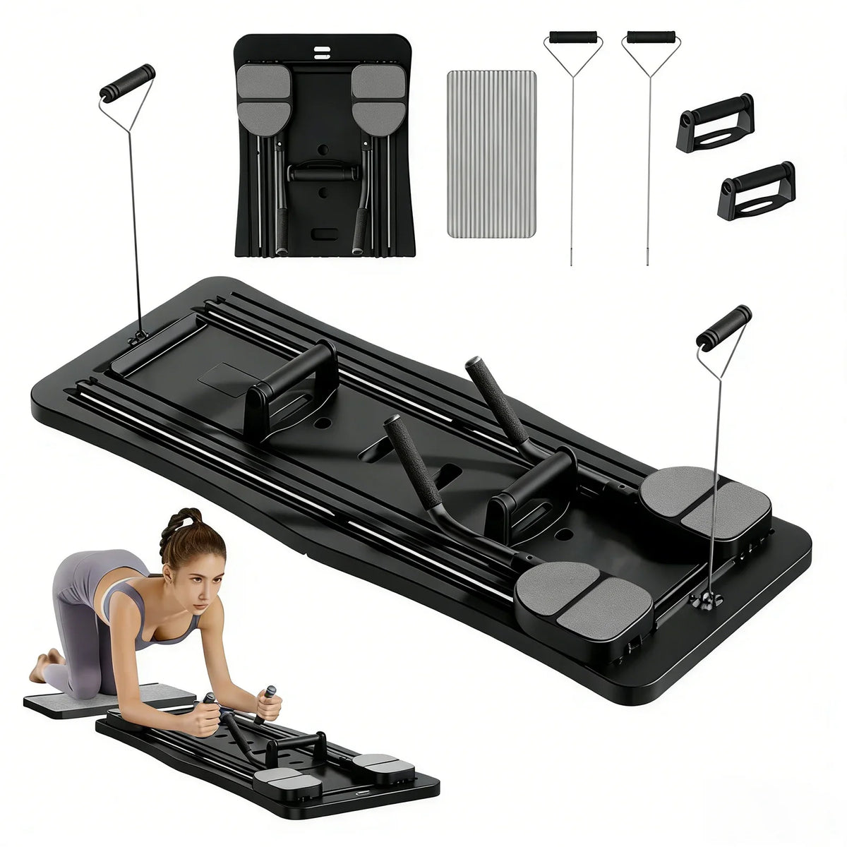 Multifunctional Pilates Exercise Board, Foldable Core & Full-Body Workout Trainer for Home Fitness