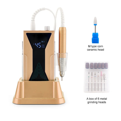 Professional 45000RPM Brushless Nail Drill Machine, Cordless 85W Portable Desktop Electric Manicure Polisher - Bond Well Supplies