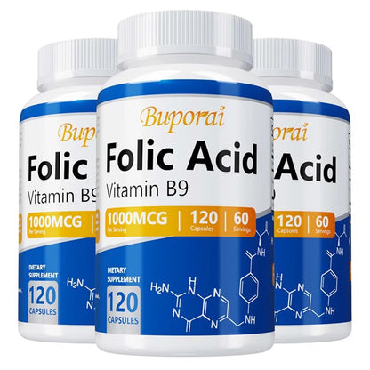 Folic Acid Supplement for Heart Health, Nervous System Health and Prenatal Support