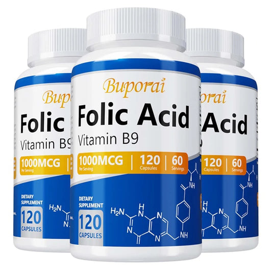 Folic Acid Supplement for Heart Health, Nervous System Health and Prenatal Support
