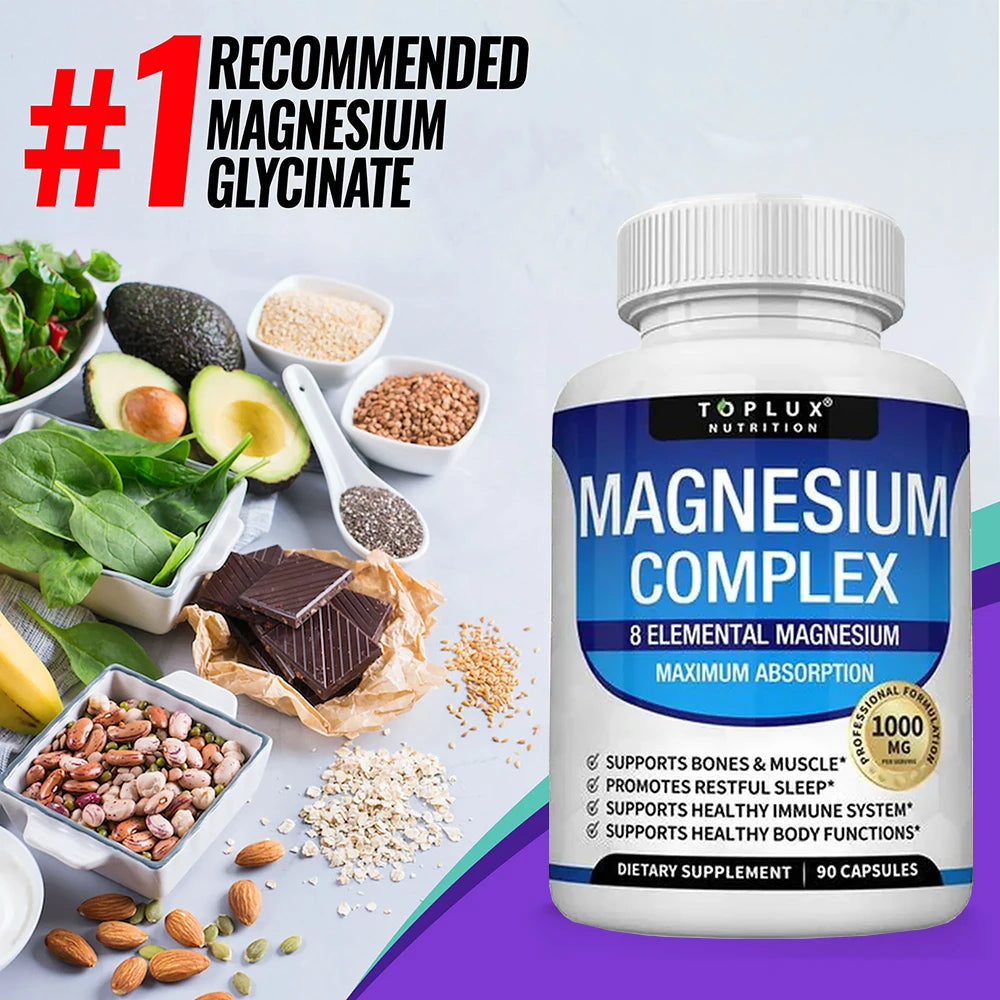 Magnesium Complex 1000mg Supplement with Glycinate, Citrate & Malate