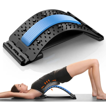 Lumbar Back Extensor, Spinal Stretching Support Device for Home Exercise & Back Care