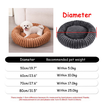 Super Soft Round Dog Bed, Warm Plush Pet House for Medium & Large Dogs, 6 Sizes