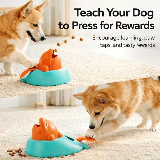 Automatic Puppy Treat Dispenser Toy, Dolphin-Shaped Kibble Launcher for Indoor Mental Enrichment - Bond Well Supplies