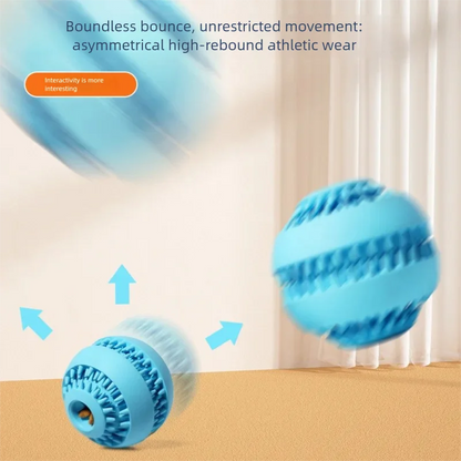 Natural Rubber Treat-Dispensing Dog Toy Ball, Interactive Chew & Teeth-Cleaning Toy for Medium Dogs - Bond Well Supplies