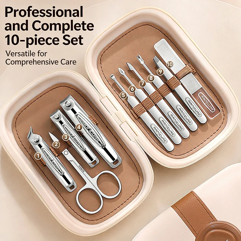 Stainless Steel Nail Clipper Set, 10-22PCS Manicure & Pedicure Tools with Portable Case - Bond Well Supplies
