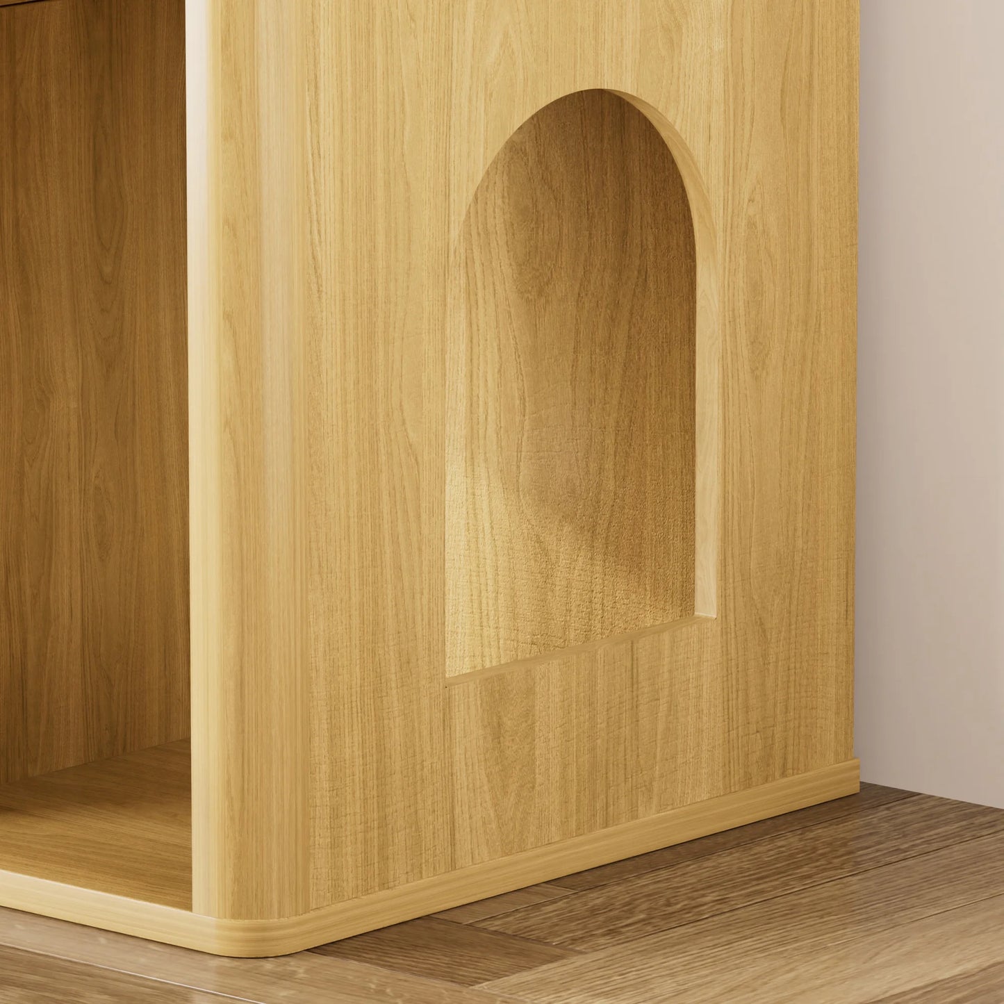 Multi-Functional Cat Litter Cabinet with Cat Tree, Hidden Litter Box Enclosure, Dual Doors & Storage Shelves for Home