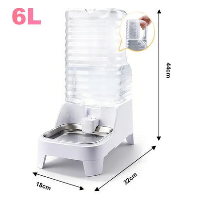 NITYERS Automatic Gravity Pet Water Dispenser, 6L Raised Water Bowl for Dogs & Cats with Stainless Steel Tray, No Power Required