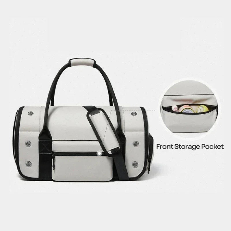 Collapsible Large-Space Pet Carrier, Breathable Oxford Fabric Bag with Multiple Air Vents