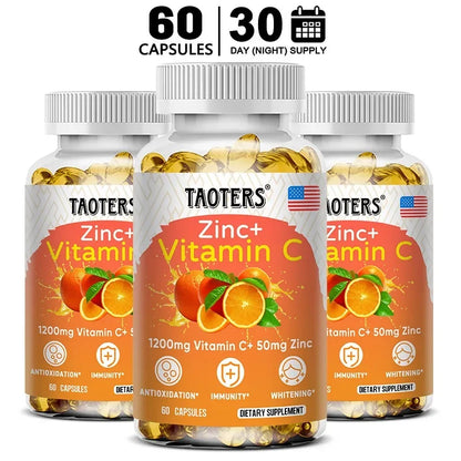 Taoters Vitamin C Zinc Supplement, High-Absorption Formula for Daily Immune, Skin & Antioxidant Wellness - Bond Well Supplies