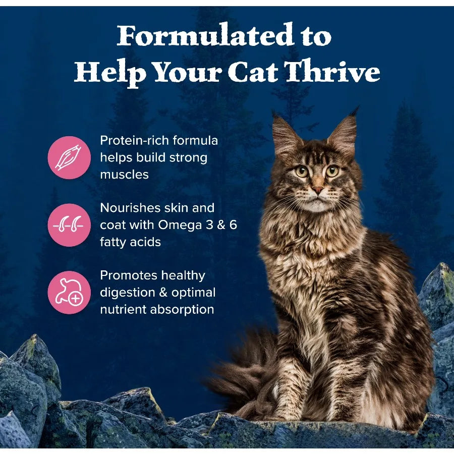 Blue Buffalo Wilderness High-Protein Dry Cat Food, Salmon Recipe for Adult Cats, 9.5-lb Bag - Bond Well Supplies