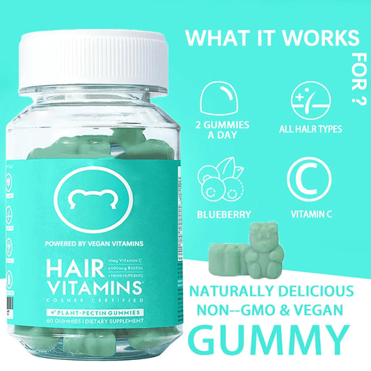 Vegan Beauty Gummies with Biotin and Collagen for Hair, Skin & Nail Support