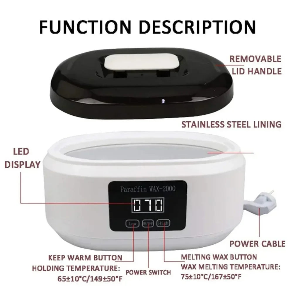 Paraffin Wax Bath Kit, 2L Wax Warmer for Hand and Foot Care Treatments