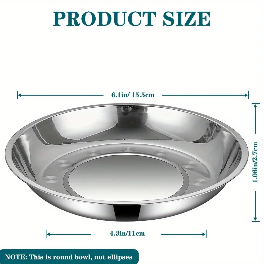 Large Capacity Stainless Steel Dog Bowl, Durable Metal Food & Water Feeding Dish for Cats & Dogs - Bond Well Supplies