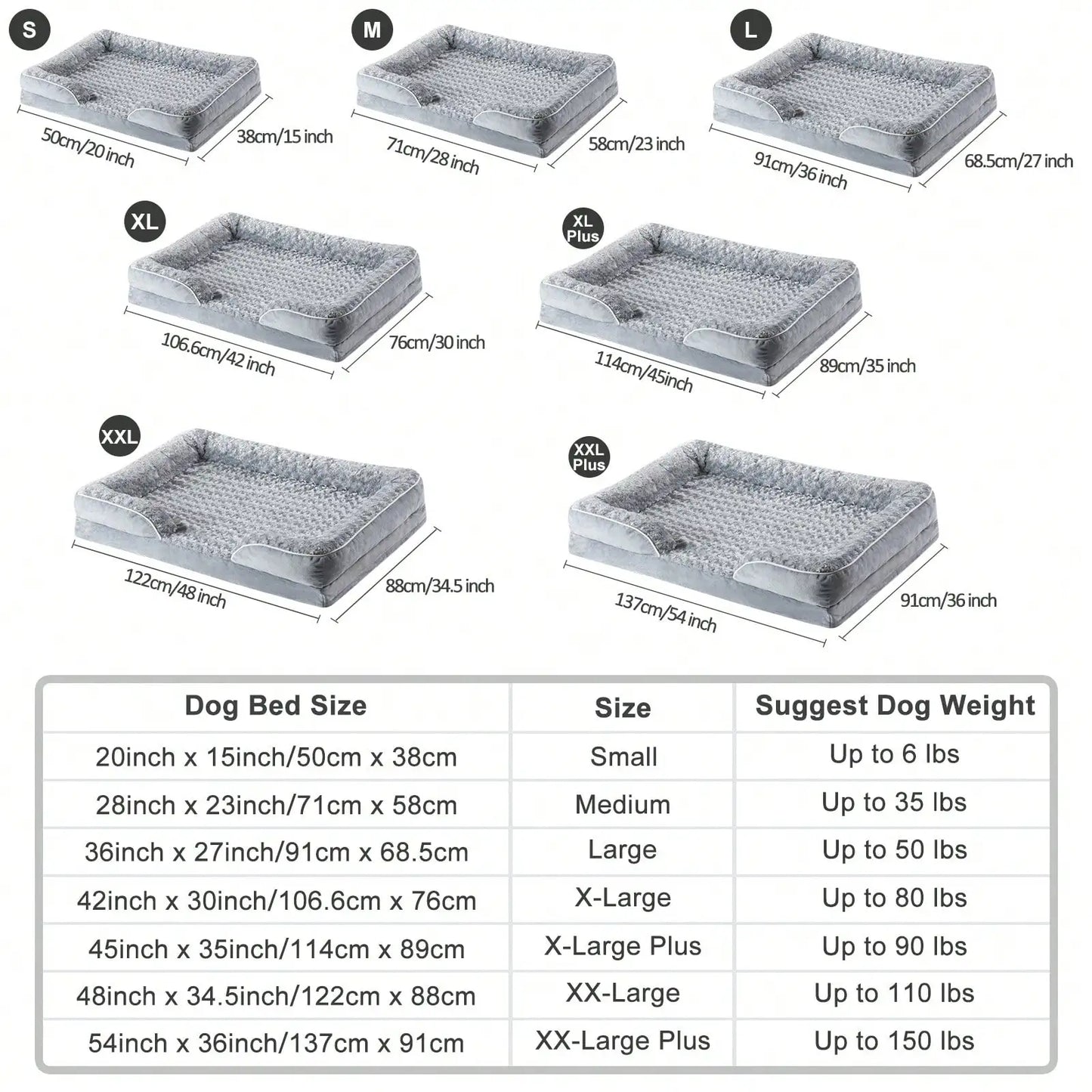 Premium Orthopedic Dog Bed, 48-Inch Memory Foam Pet Bed for Large Breeds