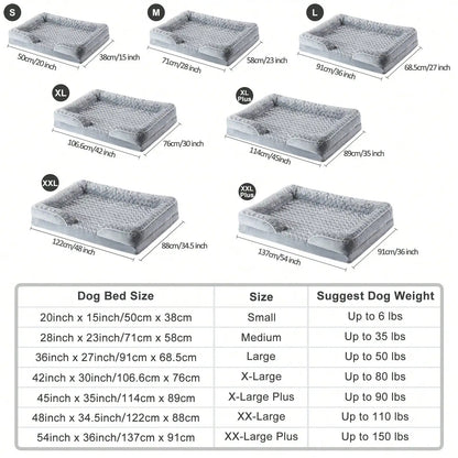 Premium Orthopedic Dog Bed, 48-Inch Memory Foam Pet Bed for Large Breeds