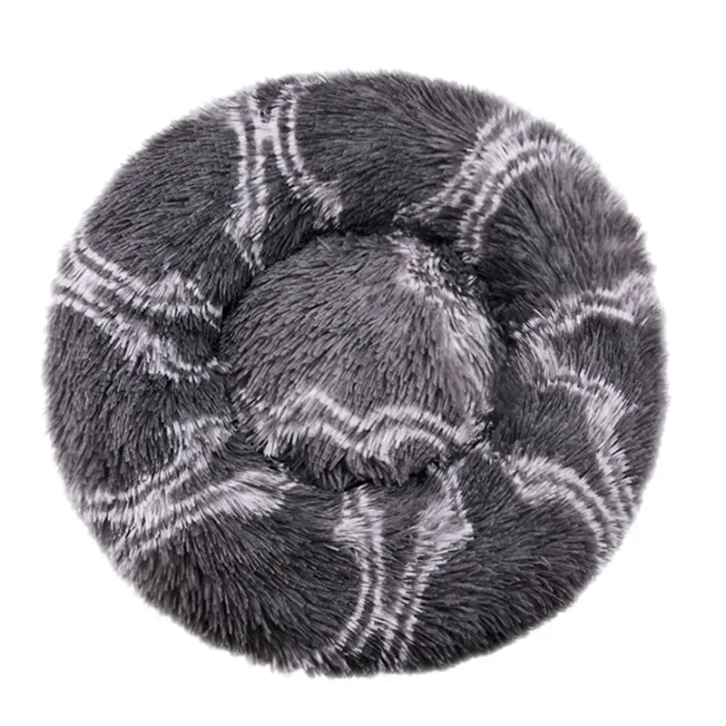 Super Soft Round Dog Bed, Warm Plush Pet House for Medium & Large Dogs, 6 Sizes