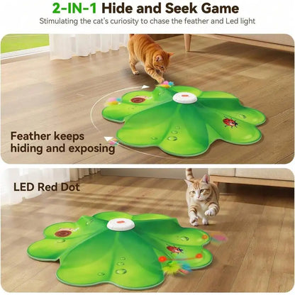 Interactive Rechargeable Cat Toy With LED Dot And Feather