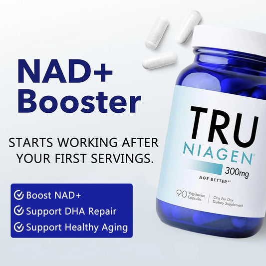 TRU NIAGEN NAD+ Supplement, 300mg Niagen, Cellular Energy Support, 90 Capsules