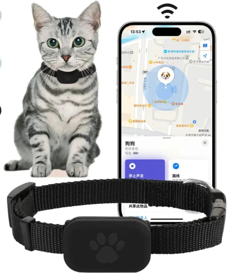 Smart Bluetooth Pet Tracker with GPS Location, Anti-Lost Device & Movement Alerts for Dogs and Cats