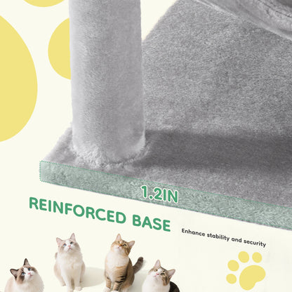 44-Inch Multi-Cat Climbing Tower, JHK Indoor Cat Tree with Natural Sisal Scratching Posts & Stable Cat House