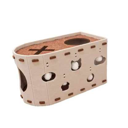 Wear-Resistant Felt Cat Bed, Cat House with Built-In Scratcher for Indoor Resting & Lounging - Bond Well Supplies