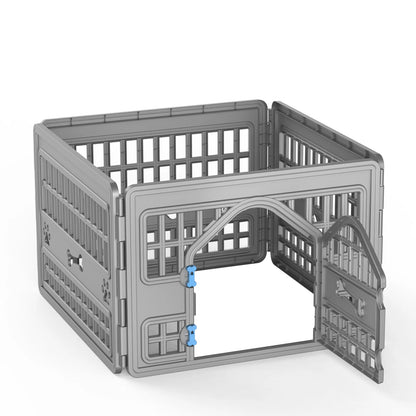 Foldable Plastic Dog Playpen, 4-Panel Pet Exercise Fence for Small & Medium Dogs, Indoor Outdoor