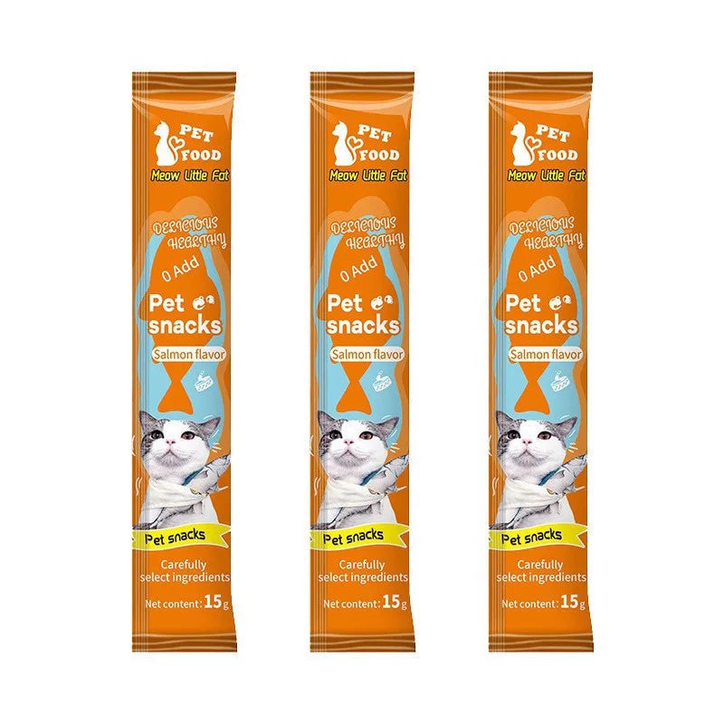Cat Treat Snack Sticks, Soft Chews, 15g Pack, Assorted Tuna, Chicken, Beef & Salmon Flavors - Bond Well Supplies