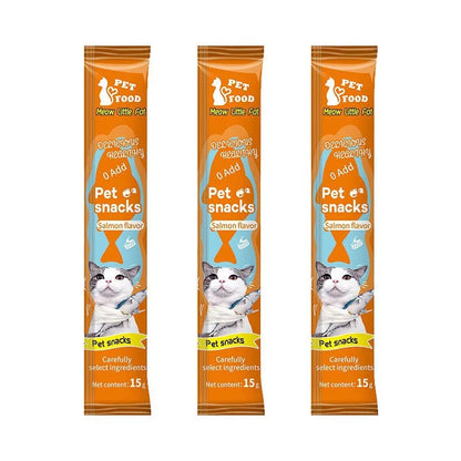 Cat Treat Snack Sticks, Soft Chews, 15g Pack, Assorted Tuna, Chicken, Beef & Salmon Flavors - Bond Well Supplies